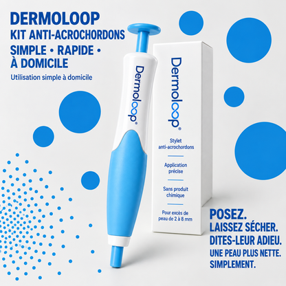 Applicateur DermoLoop en gros plan pour retirer un petit excès de peau sans incision